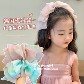 儿童人鱼公主发夹女童后脑勺发卡宝宝高颅顶头饰小女孩蝴蝶结发饰