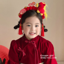 2026年新款 旦红色创意设计感小马头箍 女童马年头饰新年跨年发箍元