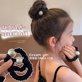 儿童珍珠简约发圈女童2026新款 高级感扎头发发绳小女孩高颜值头饰