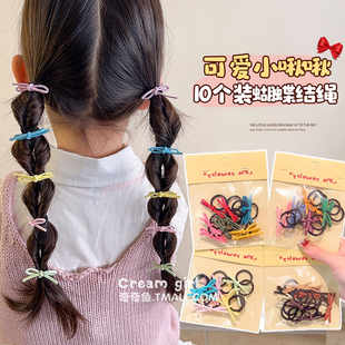 宝宝小号蝴蝶结皮筋扎头发女孩拇指发圈高弹力女童扎辫子头绳发绳