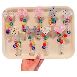 儿童电话线发圈女童泡泡辫发绳小女孩扎马尾辫神器宝宝不伤发皮筋