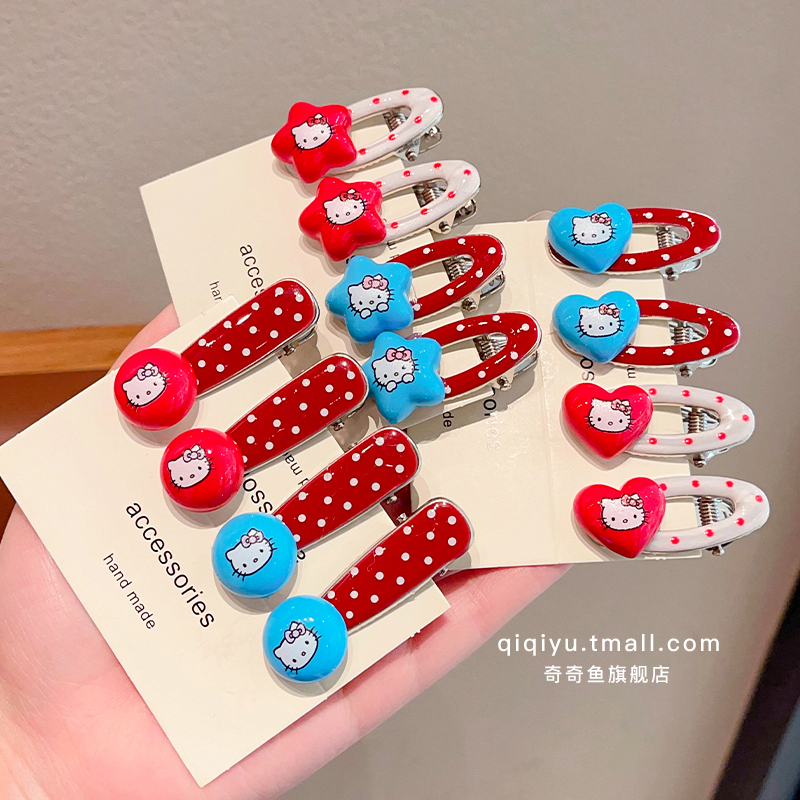 儿童发夹可爱波点爱心发饰鸭嘴夹