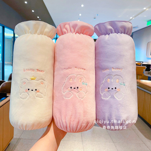 秋冬儿童可爱长款防水袖套女童羽绒服套袖2025宝宝小熊刺绣护袖子