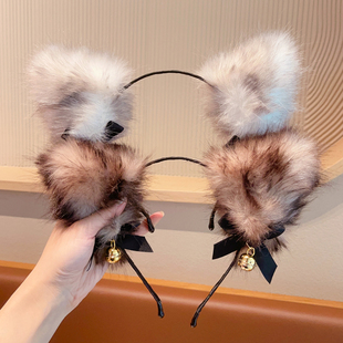 儿童可爱超萌毛绒猫耳朵发箍秋冬季女童装扮头饰2025新款女孩发饰