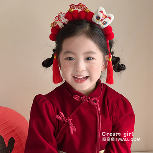 2026年新款 女童马年头饰儿童新年过年头箍女孩喜庆发箍中国风发饰