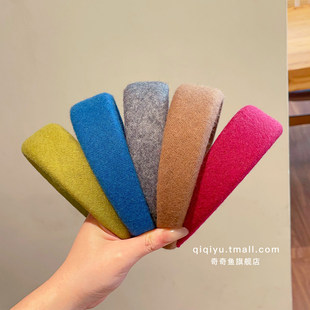 秋冬季女童纯色发箍压发洗脸头箍高颅顶碎发整理发卡防滑发捆头饰