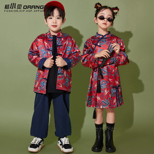 幼儿园中国风元旦合唱拜年演出服