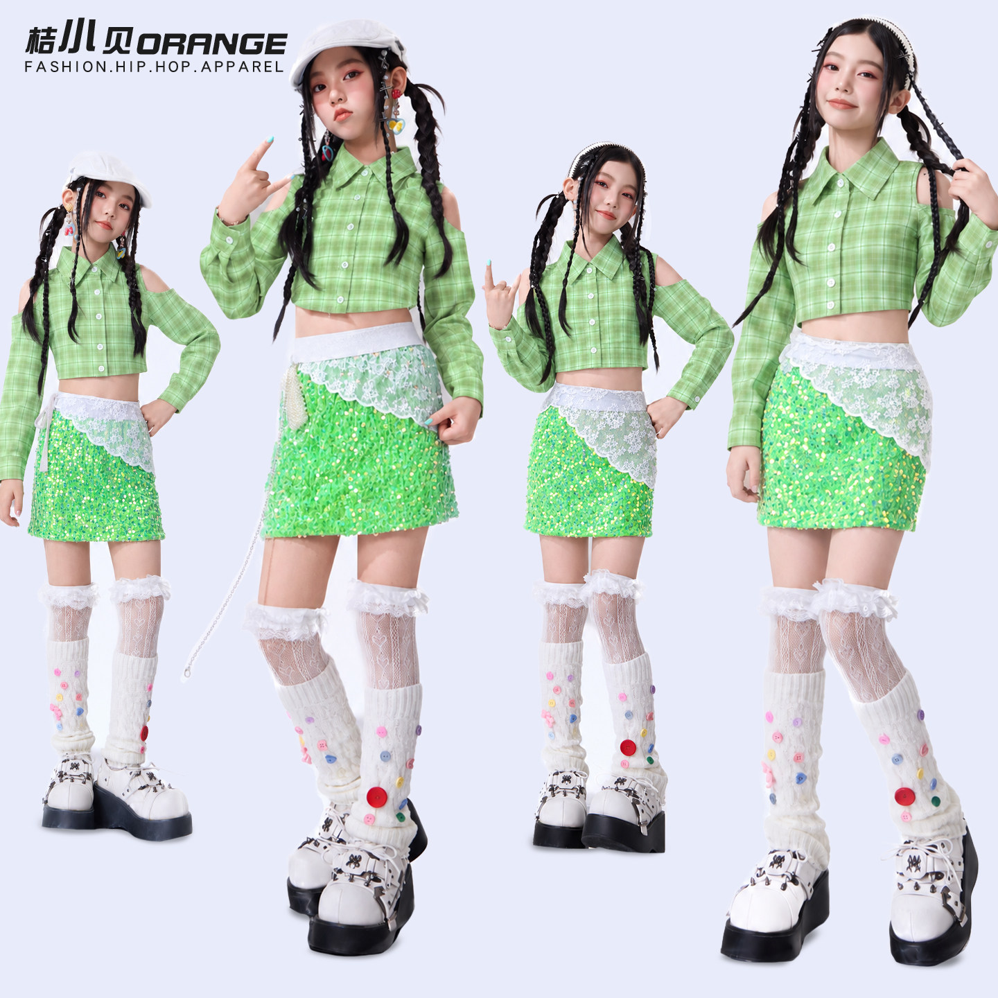 爵士舞女童服装嘻哈女孩街舞