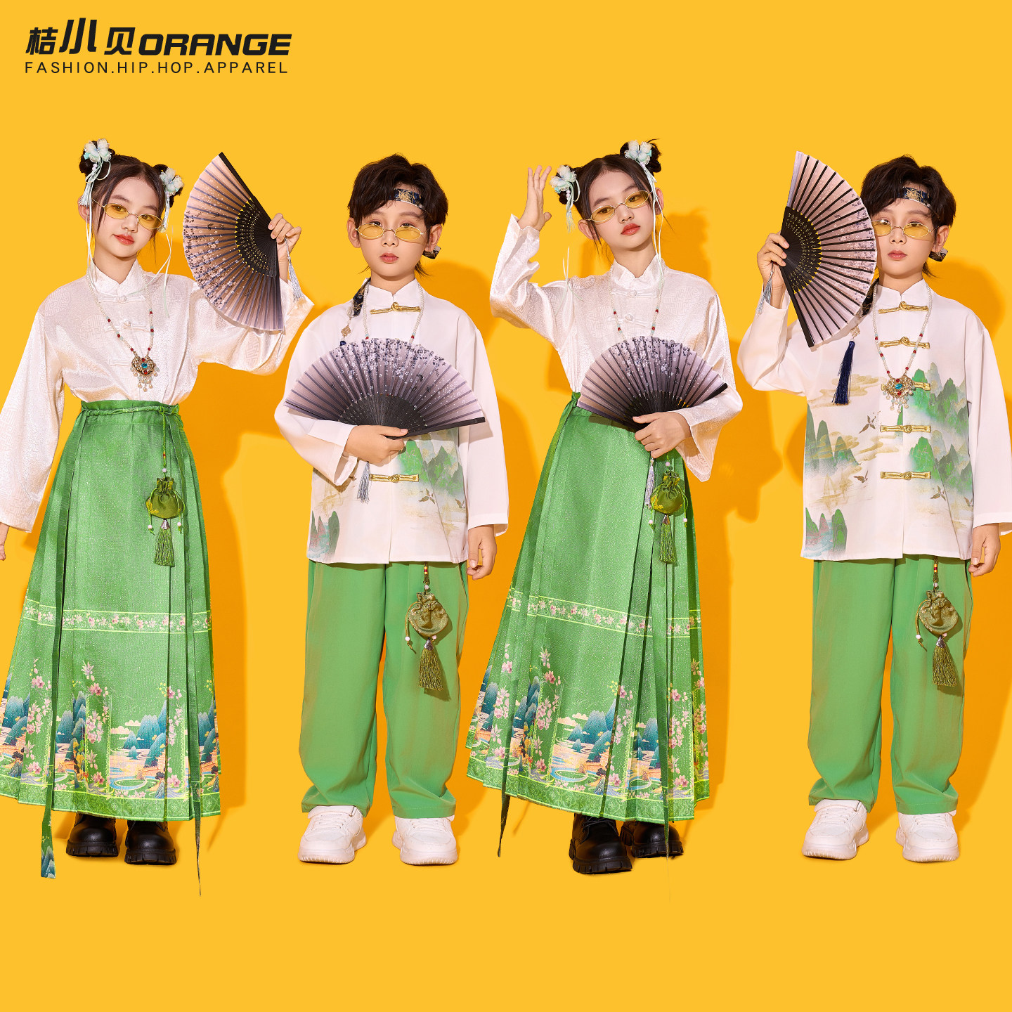 儿童合唱演出服马面裙女童套装