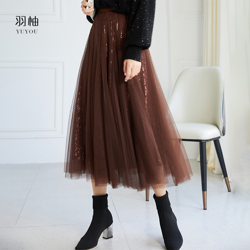 8米裙摆长裙羽柚伞裙长款优雅A字