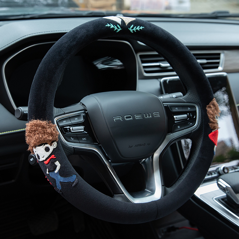 形象卡通方向盘套，不掉毛无异味，四季通用