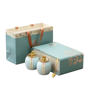 麦辞新款灵芝孢子粉礼盒空盒高档陶瓷密封罐定制孢子粉包装盒批发