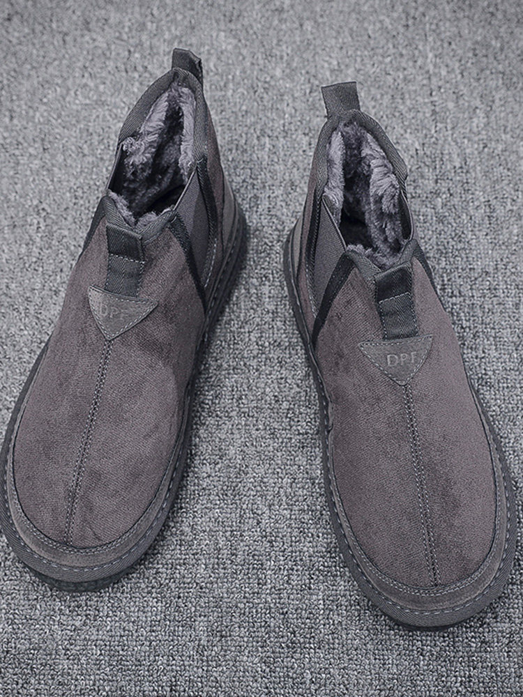 ANTI-SKI BOOTS MENS 2024 NEW WINTER FLEECE THICKENED BOOTS MENS COTTON SHOES KOREAN VERSION OF WARM BOOTS TIDE