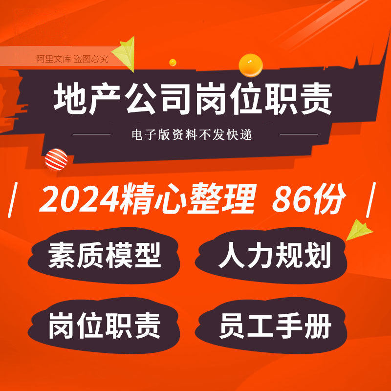 房地产开发公司组织架构素质模型人力资源规划策划部门岗位职责