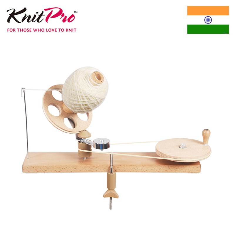 Knitbpro桦木毛线绕线器手摇家用绕线机打线器编织工具伞架