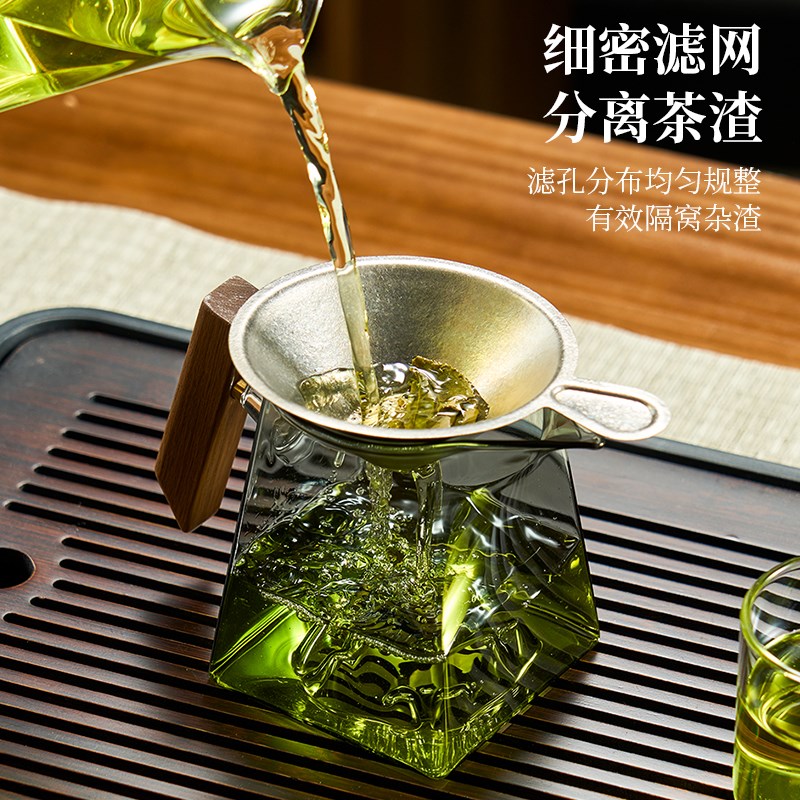 捷安玺纯钛茶漏茶滤过滤器茶漏超细茶叶滤网R茶仓公道杯过滤网