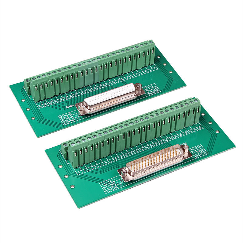 DB50免焊 3排50针公头母头 导轨式转接中继转接板 接Y线端子柱接