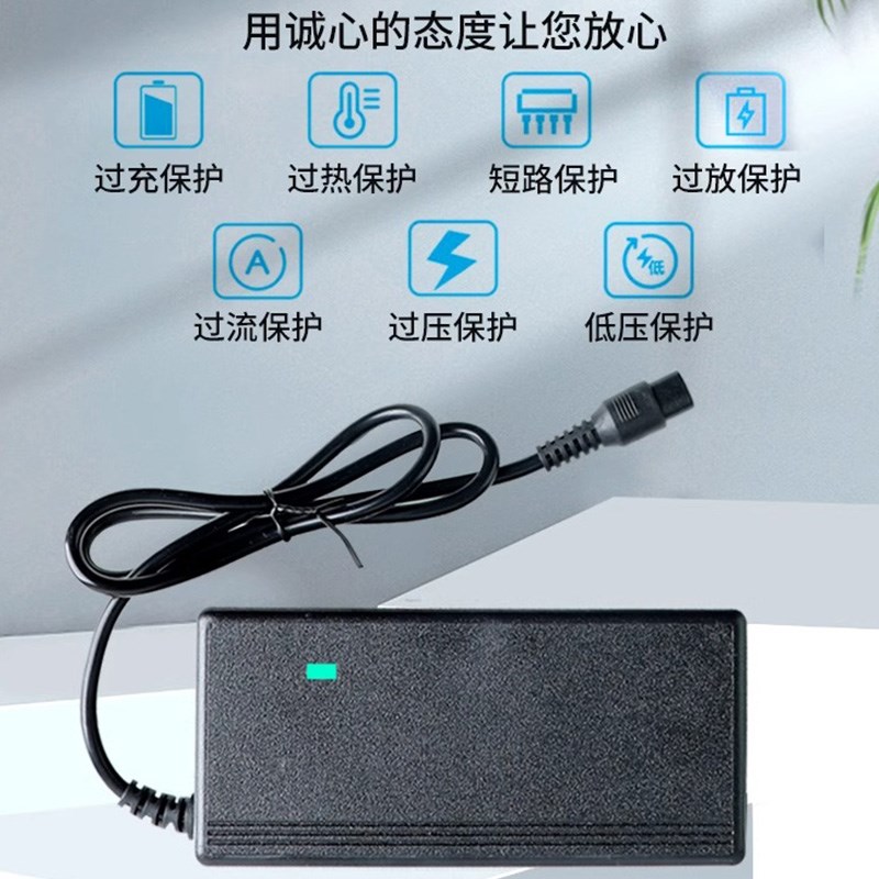 希洛普电动滑板车充电器折叠车配件大全36V锂电池快U充航空圆头48