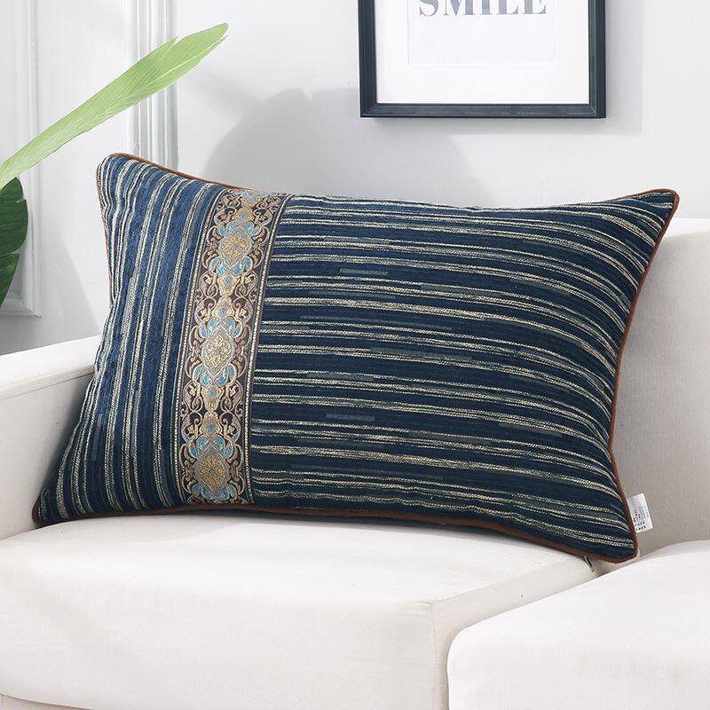 新中式沙发装饰品长方形抱枕大号靠垫家用现代简约午睡办公室腰枕