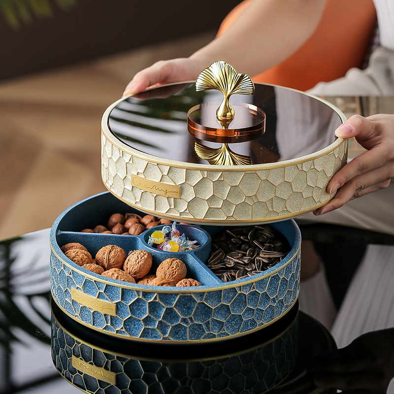 轻奢双层客厅茶几糖果盒