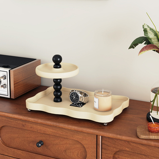 欧粤托盘玄关放钥匙手表 进门置物架香薰蜡烛香水 化妆品收纳摆件