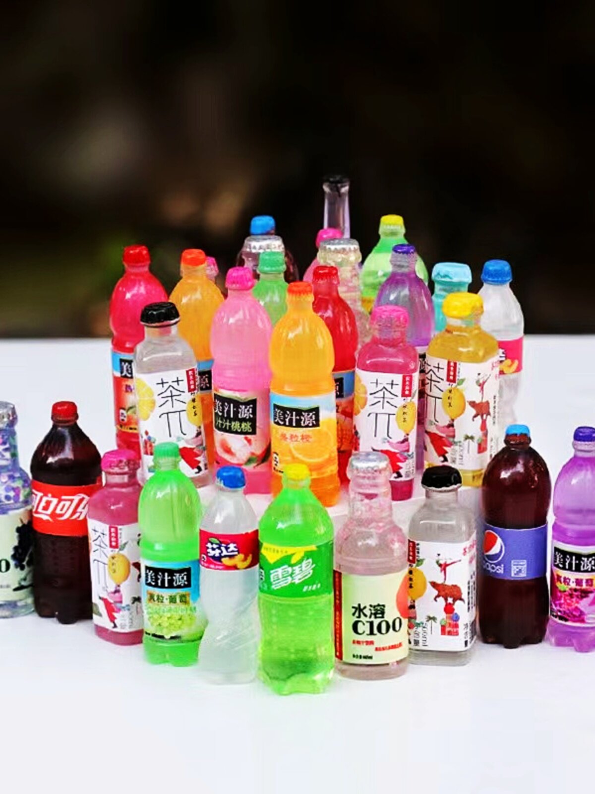 미니어처 음식 장난감 블라인드 백 미니 슈퍼마켓 음료 병 음식 모델 장난감 시뮬레이션 음식 장난감 작은 장식품 2024 생일