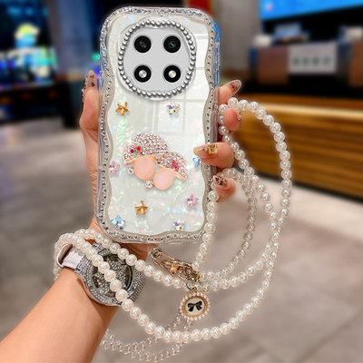 斜跨镶钻水钻贝壳适用OPPOA2Pro手机壳水钻A93外壳A56高级感A2x全包FindX8防摔6新款8女款A1x简约A33保护套