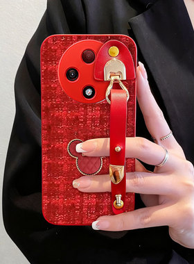 2026全包腕带新款适用OPPOA3 5G手机壳本命年OppoR17红色A95毛绒A1x小众A3i布艺A11X外壳k9喜庆K10冬天K12x