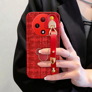 2026全包腕带新款适用OPPOA3 5G手机壳本命年OppoR17红色A95毛绒A1x小众A3i布艺A11X外壳k9喜庆K10冬天K12x