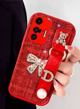 2026红色新年布艺小香风适用vivoX70手机壳秋冬X100S本命年X80/2026年X20Plus外壳Y51s喜庆x100冬天X50过年