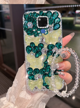 绿色小清新水钻适用华为Mate20x手机壳防摔14ultra镶钻11Pro高级感12pro女款20全包8新品13/2025年10小众
