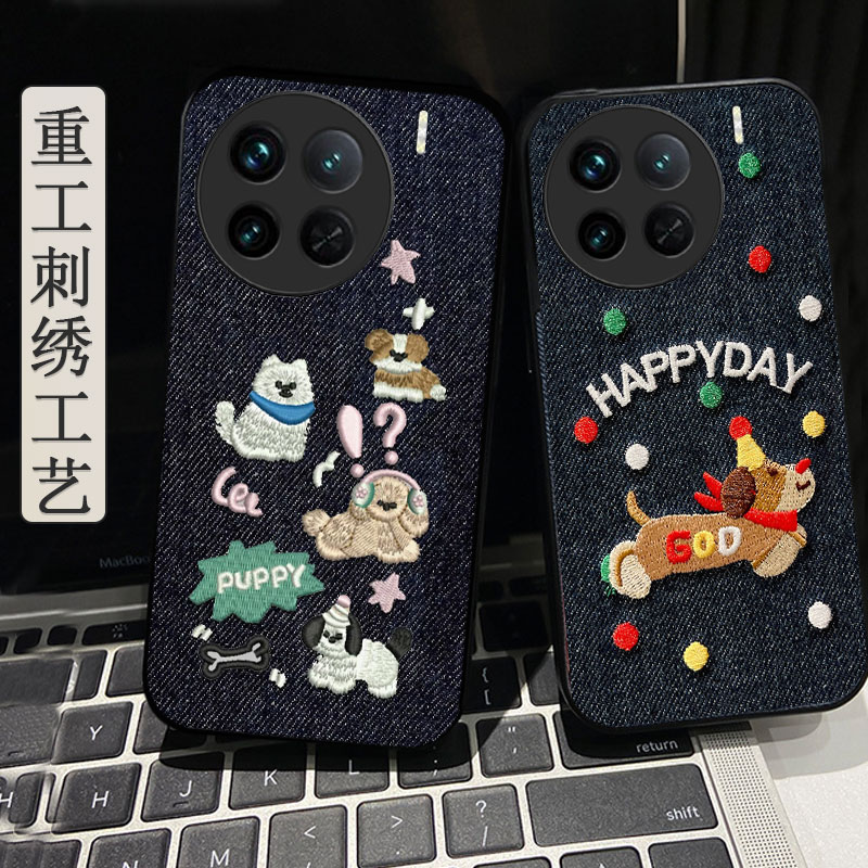 真牛仔布刺绣，不脱丝，不掉色