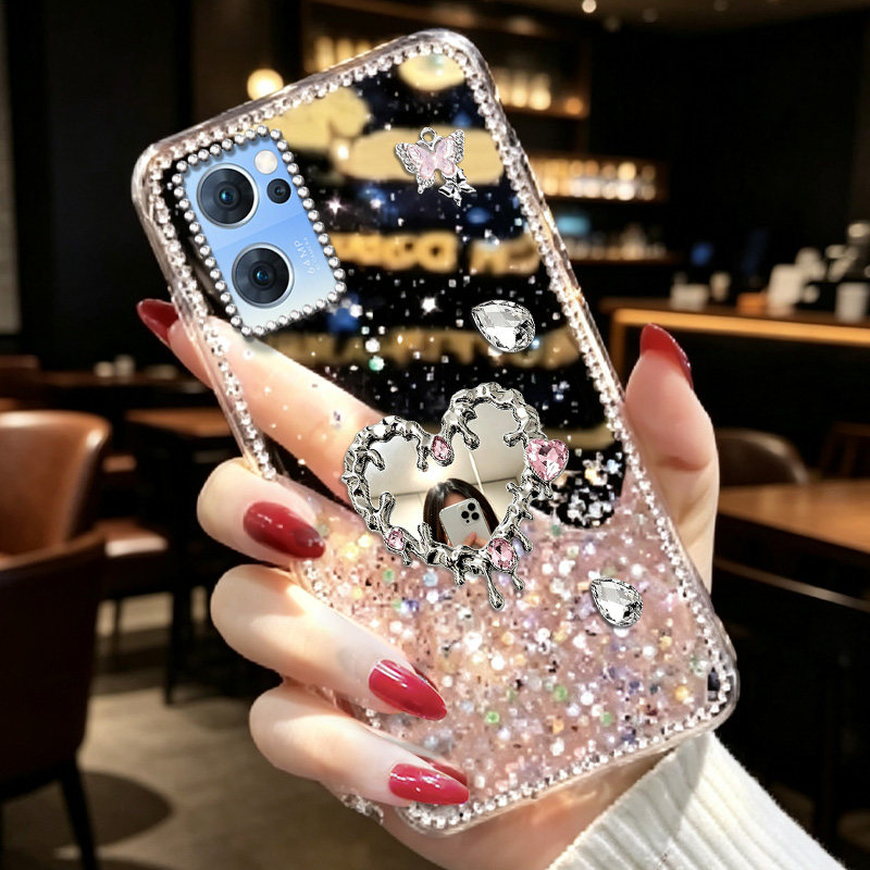 透明高级感闪钻适用OPPOReno15手机壳巨好看15女款7硅胶5K 水钻12/2026年5 网红2Z新品16镶钻15C新款16软壳