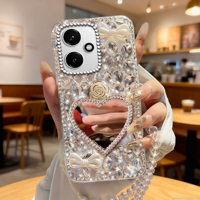 满钻奢华带镜子适用荣耀400手机壳新款70Pro外壳60Pro高级感90Pro高端70新品60/2026GT网红100水钻8x小众