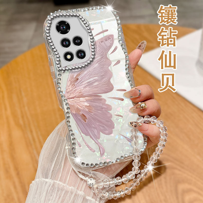透明水钻贝壳适用Redmi红米Note11 5G手机壳高级感k70至尊版镶钻15ultra保护套12全包11青春版女款3简约k40