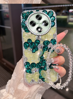 绿色小清新水钻适用OPPOA3 5G手机壳防摔A1活力版小众a6gt外壳R11/2025年A58镶钻K1全包R11s女款9+网红K10x