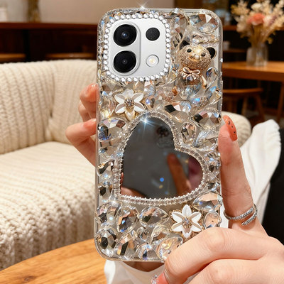 马年新款镶钻带镜子适用OPPOk13手机壳小众A6max网红A1新年款k13s全包A57 女款A5plus保护套A6GT外壳K10x新品