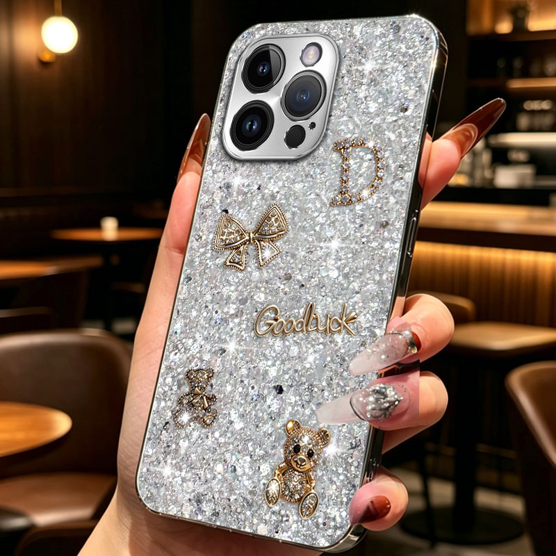 金属色爆闪亮片适用苹果iPhone16ProMax手机壳硅胶14巨好看SE(第三代)新款11小众6网红7防摔8/2026年6s保护套