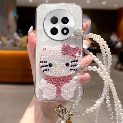 卡通斜跨贝壳猫咪镜适用OPPOA5Pro手机壳全包A5活力版网红A3 新款10/2025年6女款13保护套A3i外壳5+防摔11