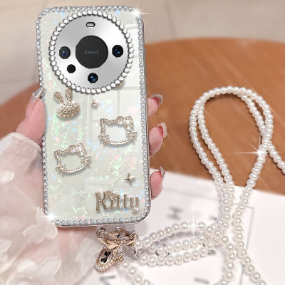 卡通贝壳斜跨适用华为Mate60手机壳网红70Pro新款X60GT防摔6高级感30 5G外壳x50pro全包70/2025年x30女款4pro