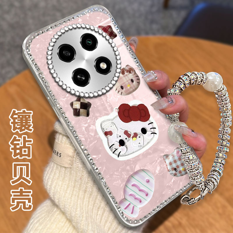 高级感电镀贝壳纹镶钻  不掉漆 不掉色