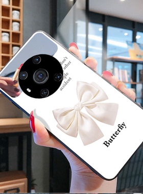 带镜子蝴蝶结镜面适用华为荣耀Magic3手机壳4pro网红女神款x20se白色x30i潮x10max新款8x夏天9x散热play5tpro