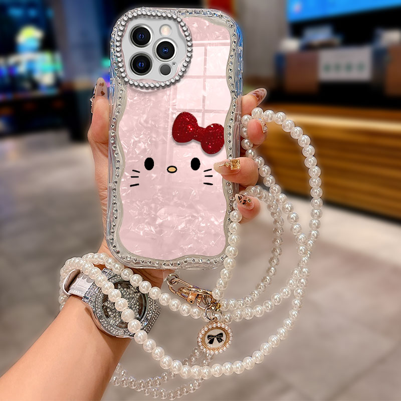 斜跨镶钻水钻贝壳适用苹果iPhone16ProMax手机壳全包12Mini简约14外壳16保护套13女款6防摔12新款16Pro水钻