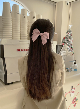 蝴蝶结头饰女发卡后脑勺发夹网红高级感红色鸭嘴夹发饰2026年新款