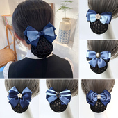 头花头饰发饰女网兜职业发夹护士银行酒店空姐蝴蝶结发网女盘头发