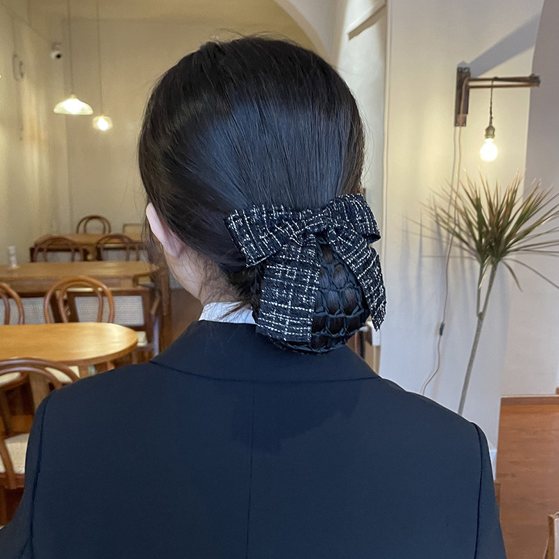 头花女职业护士发网2022年新空姐银行网兜高级感酒店工作盘发饰品