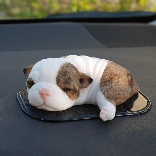 可爱动物汽车摆件树脂仿真睡狗