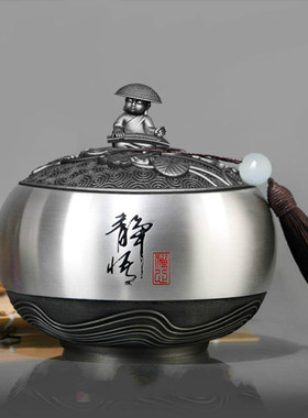 纯锡茶叶罐珐琅彩中式家用保鲜密封防潮罐高档商务企业伴手礼定制
