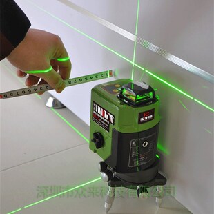 水平仪绿光12线3D红外线贴墙仪 墙贴平水仪室外投线仪激光强光