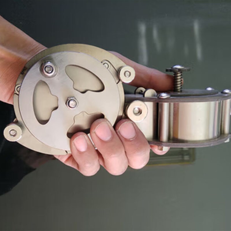 新品结实耐摔耐用工地木工不锈钢金属手摇式墨斗侧边绕线全盖弹线